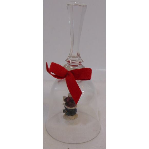 Old Fashioned Santa Bell Crystal Intaglio Holding Scroll A2141D Collectible Rare - Picture 4 of 7